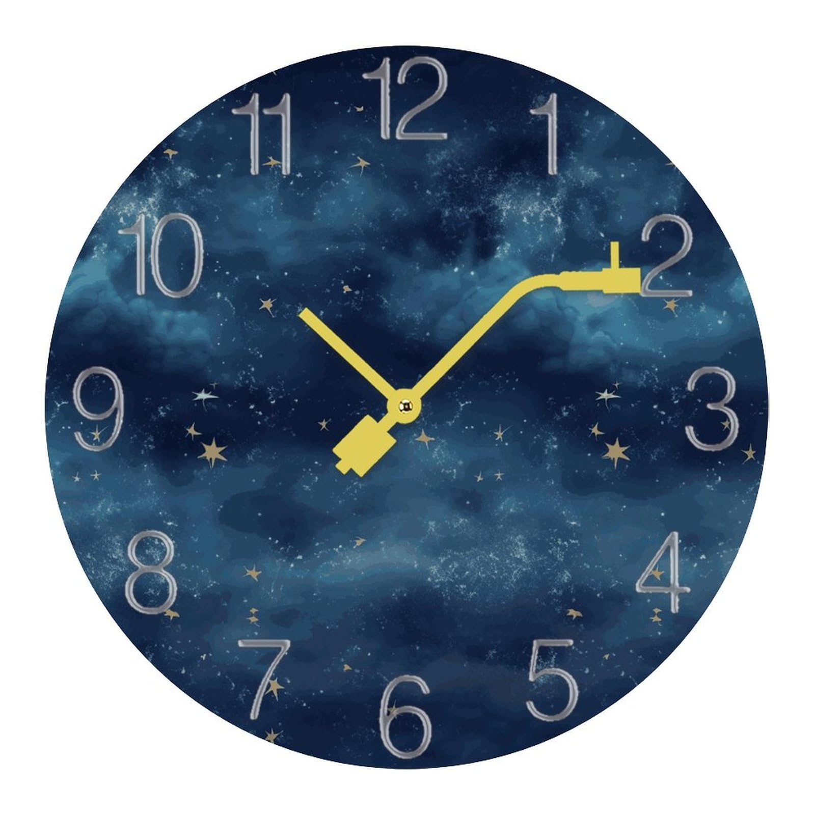 Horloge murale silencieuse ciel nocturne à piles pour cuisine