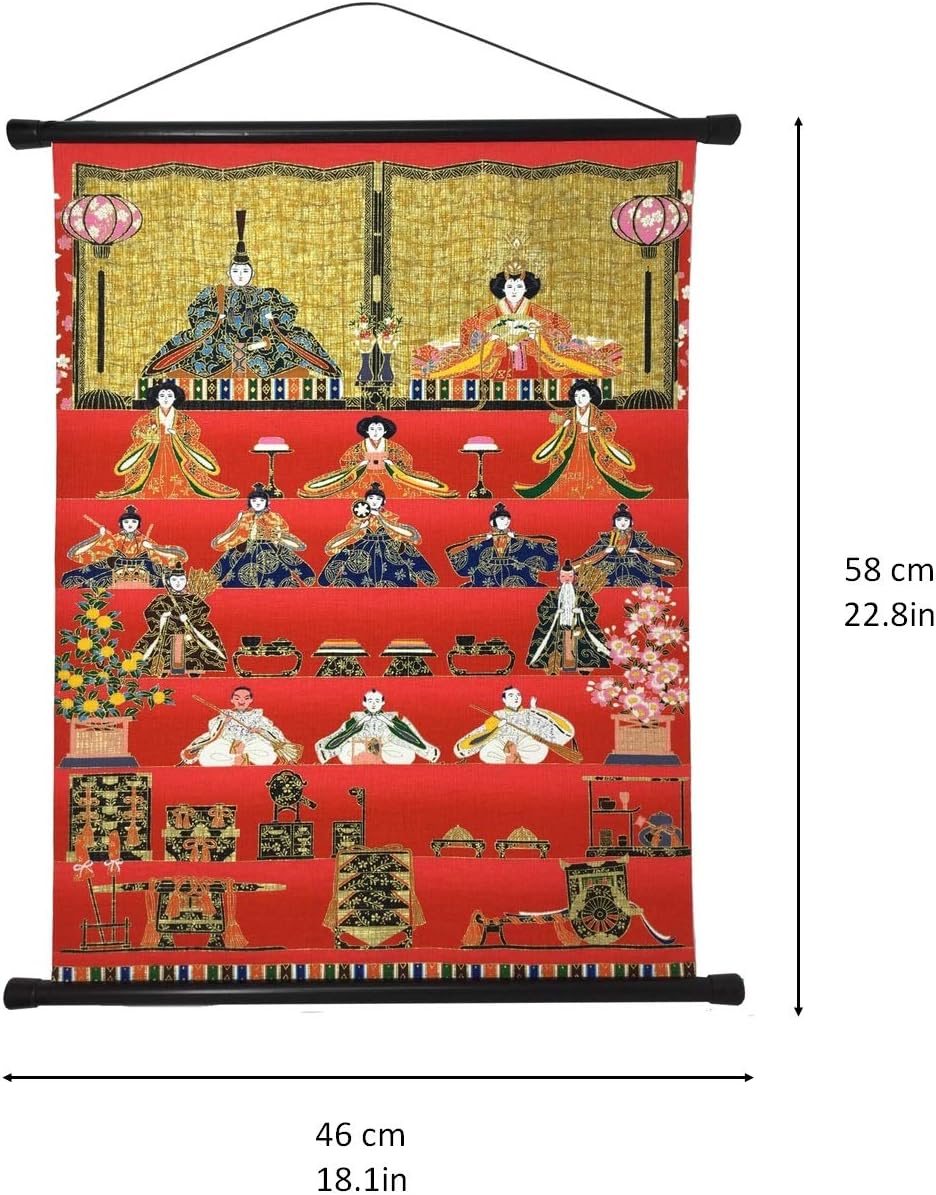 Amazon Amazon Co Jp 限定 和紙かわ澄 総柄 友禅和紙 タペストリー ひな祭り 七段雛 58 46cm 化粧箱入 七段雛 おもちゃ おもちゃ