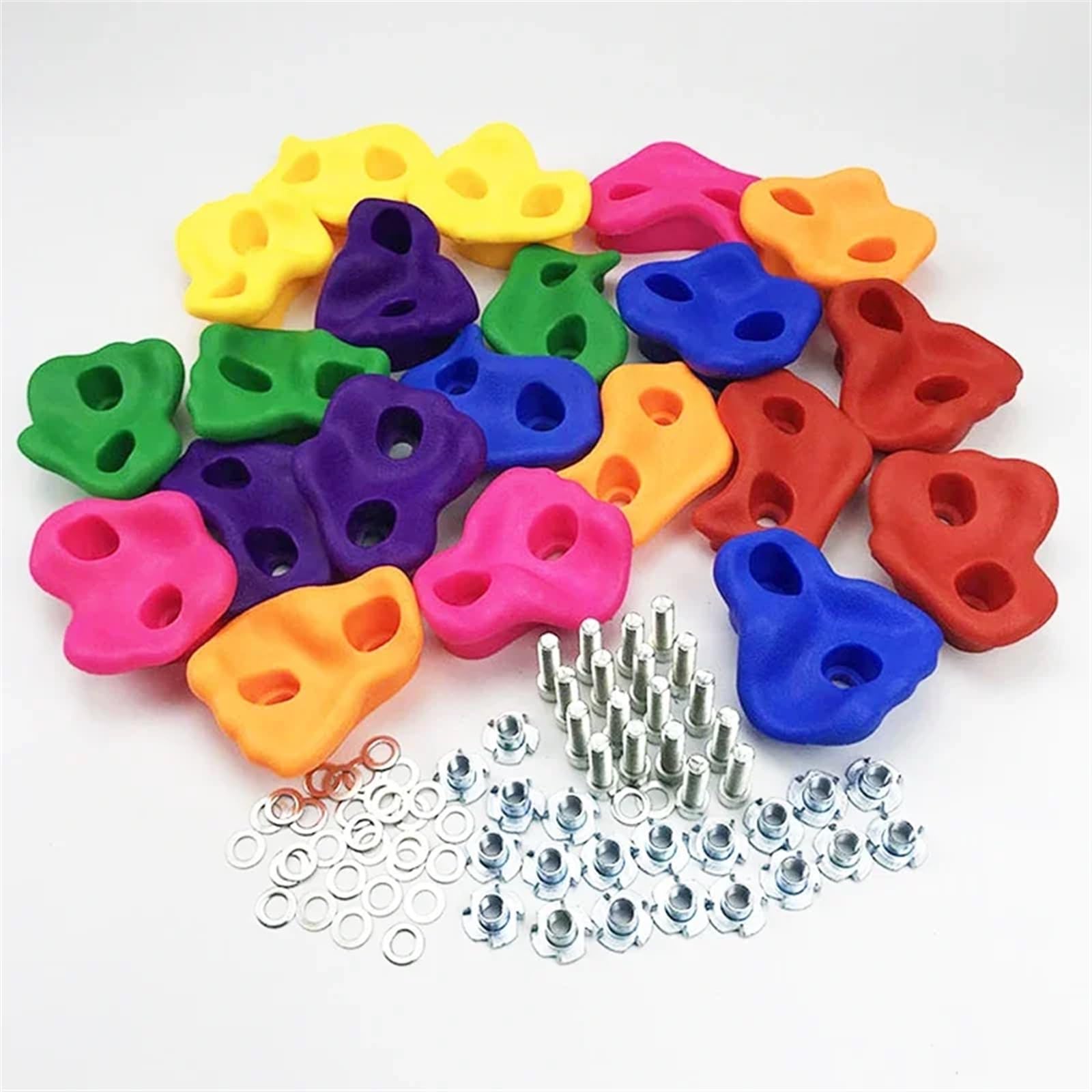 Puntos de Agarre para rocódromos. Muro de Escalada en Roca for Juegos, Pared Madera, Patio al Aire Libre, Juego for Soporte Marco(Colorful 10pcs No Screw)