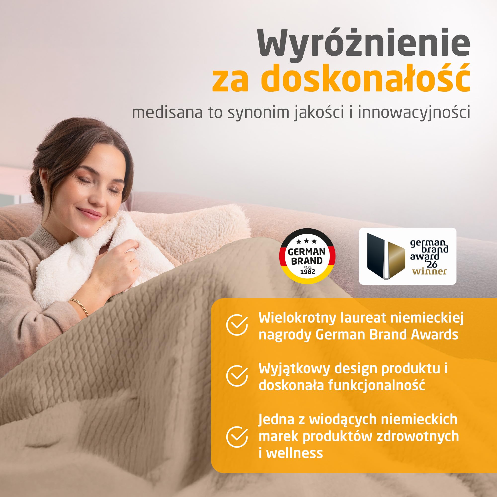 medisana HB 419 elektryczny koc grzewczy, przytulny, koc termiczny | z 9 stopniami temperatury, z automatycznym wyłączaniem i zabezpieczeniem przed przegrzaniem, kolor cloud cream beige