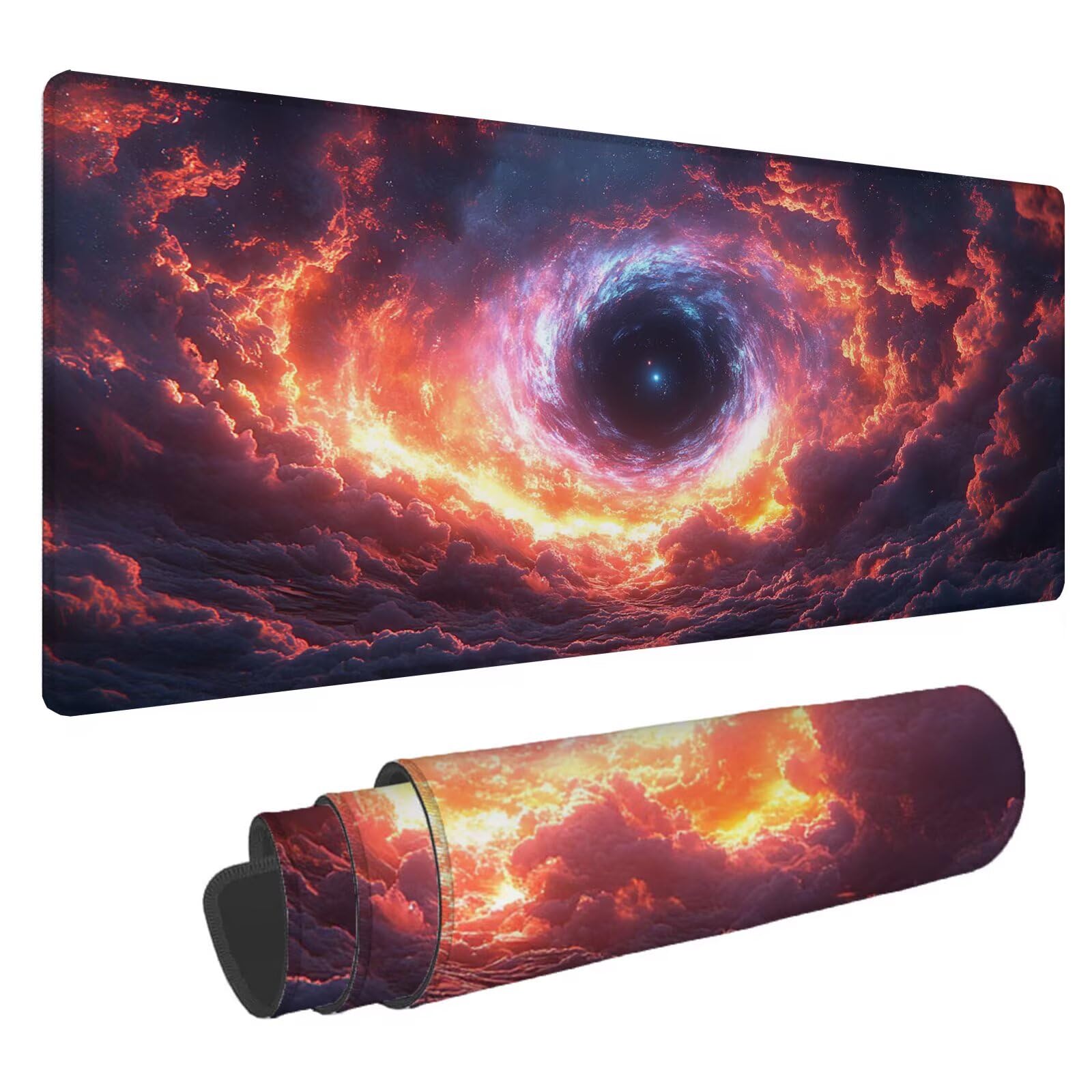 Kolorowa podkładka pod mysz XXL Vortex 1600 x 800 x 4 mm podkładka pod mysz do gier, duża wodoodporna antypoślizgowa podkładka na biurko, podkładka pod mysz szyte krawędzie dla graczy, komputer,