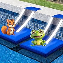 HKZ 2Pcs Pool Animal Critter Escape Ramp - Frog Saver for Log Swimming Pool with Reflective Strips, Animal Wildlife Pool Saving Escape Ramp for Squirrel, Lizards, Ducks, Snakes, Toad (2, Dark Blue)