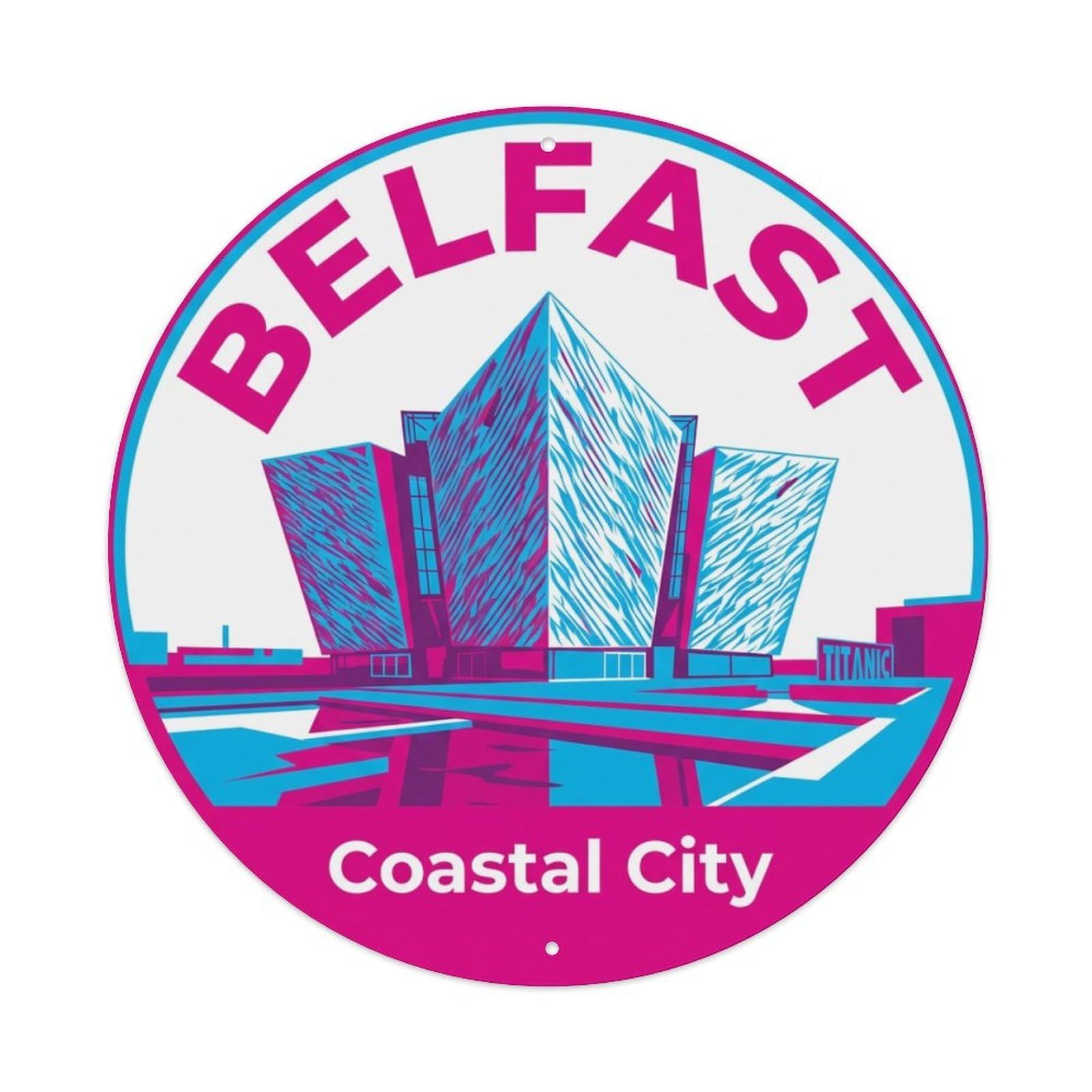 Fyrn Style Metal Tin Sign Vintage Travel Belfast Ireland Thought