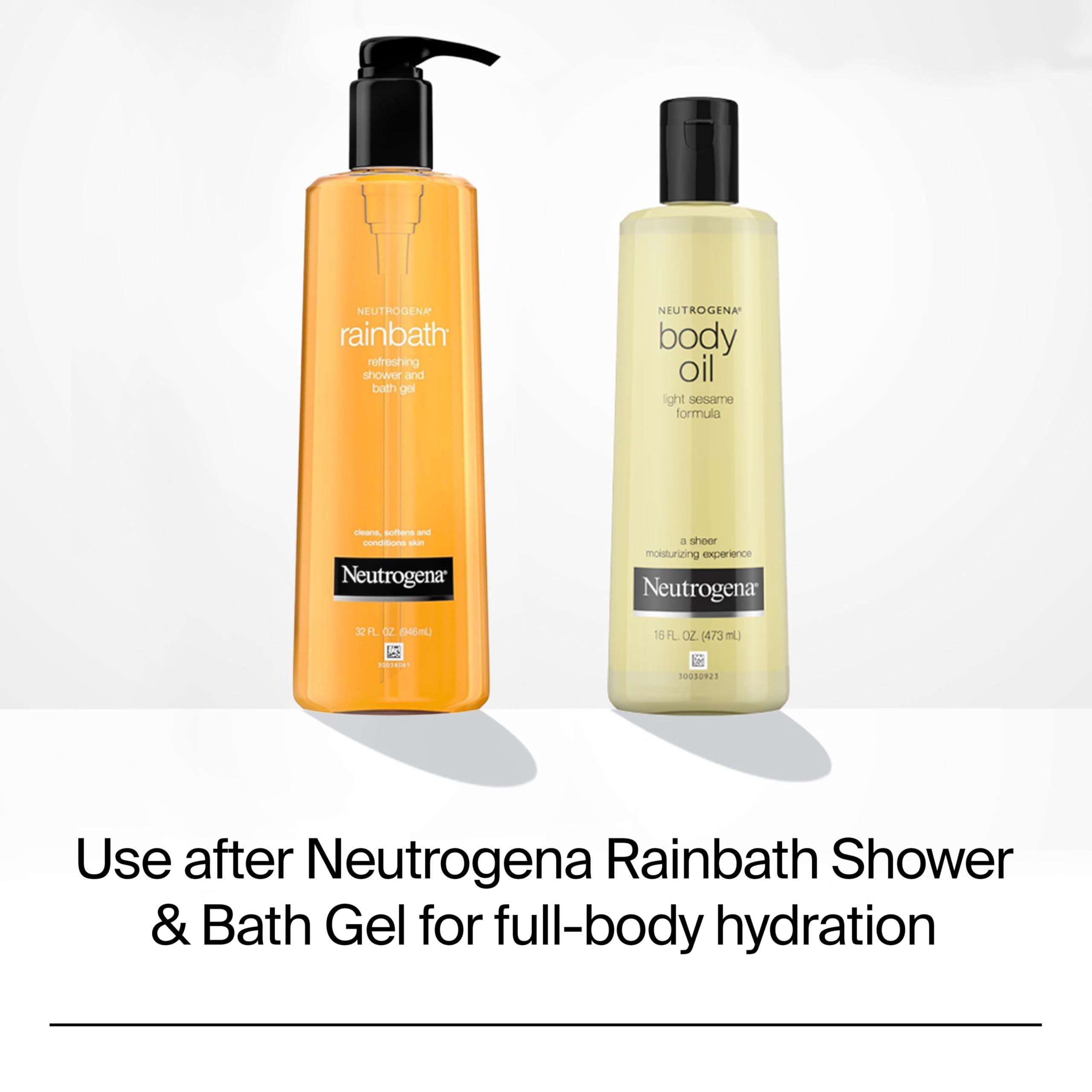 Neutrogena Lekki olejek do ciała do suchej skóry, czysty krem nawilżający z lekką formułą sezamową, 16 fl. oz. oz