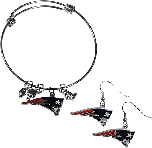 Vista 47 de Siskiyou Sports NFL womens Dangle Earrings and Charm Bangle Bracelet Set