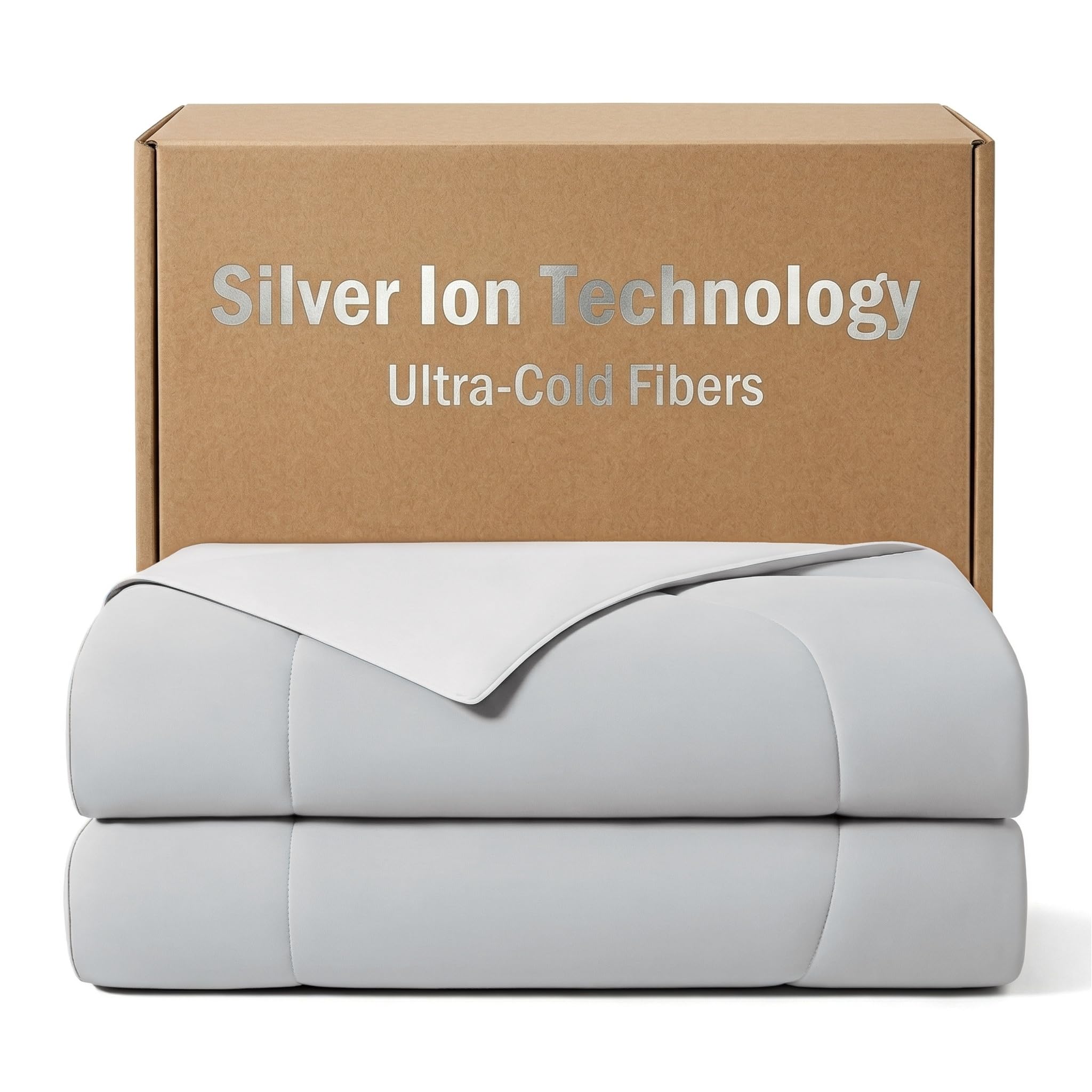 Silver Infused Ultra Cold Fiber Cooling Comforter Q-Max 0.45+ Fast Cooling Blanket for Hot Sleepers