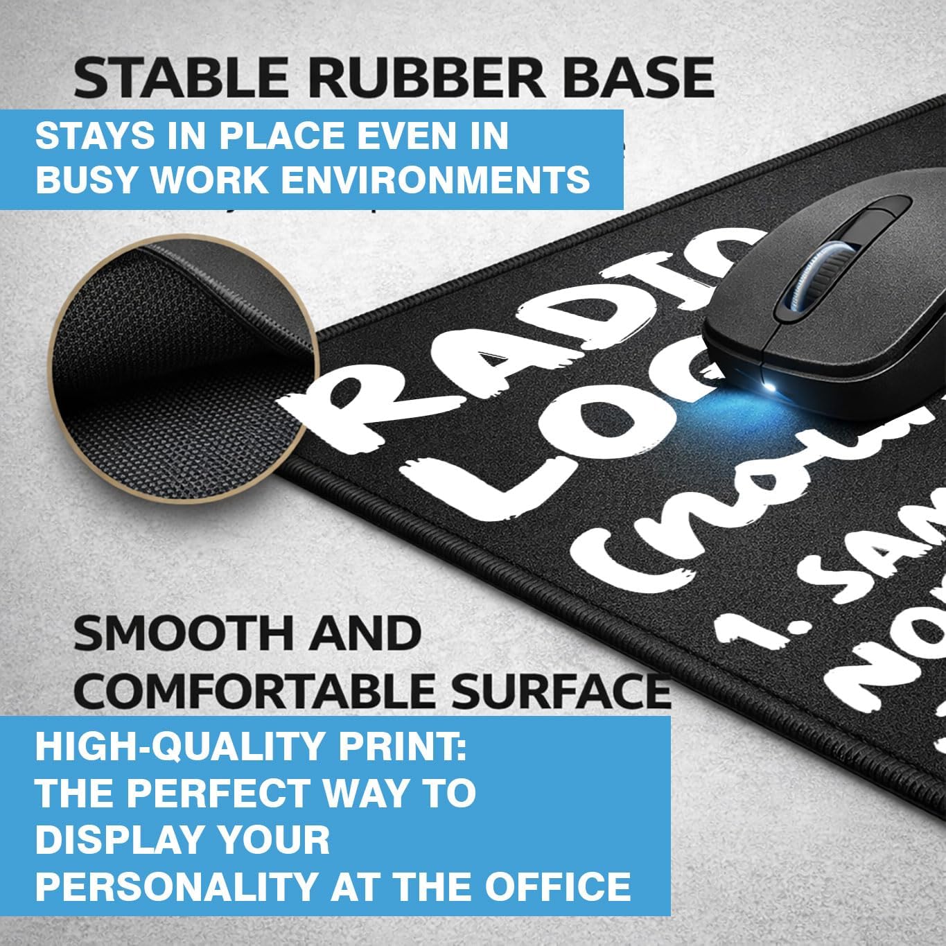 Radiologist Mouse Pad Set, Rubber, Black, Non-Slip Base, Office, 9.5x8 inches, Rectangular, 2 Pack image 3