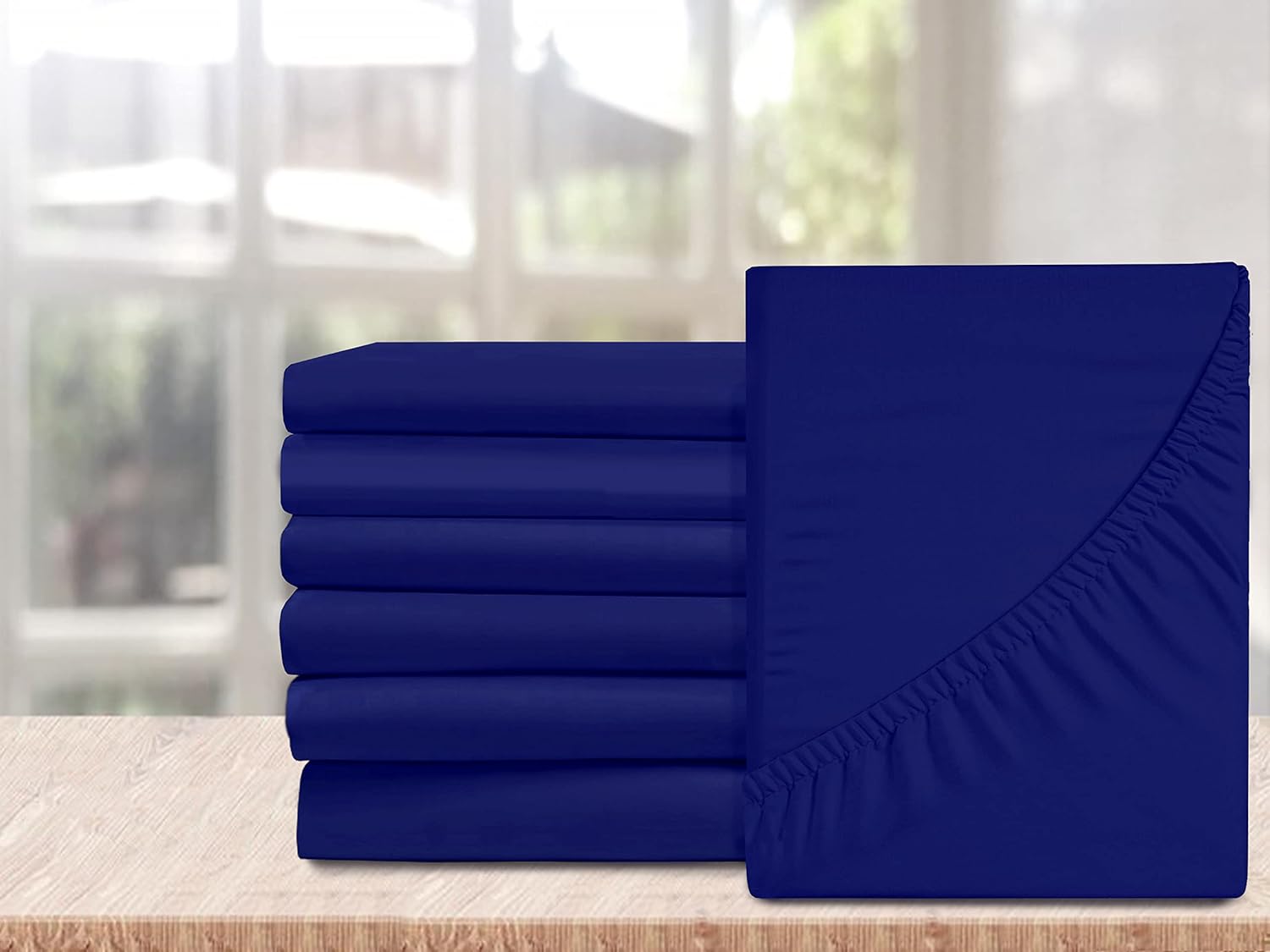 Elegant Comfort 6-Pack Fitted Bottom Sheets 1500 Thread Count Premium Hotel Quality, Deep Pocket, Wrinkle-Free, Stain and Fade Resistant, 6PACK Fitted Sheet, Twin/Twin XL, Royal Blue