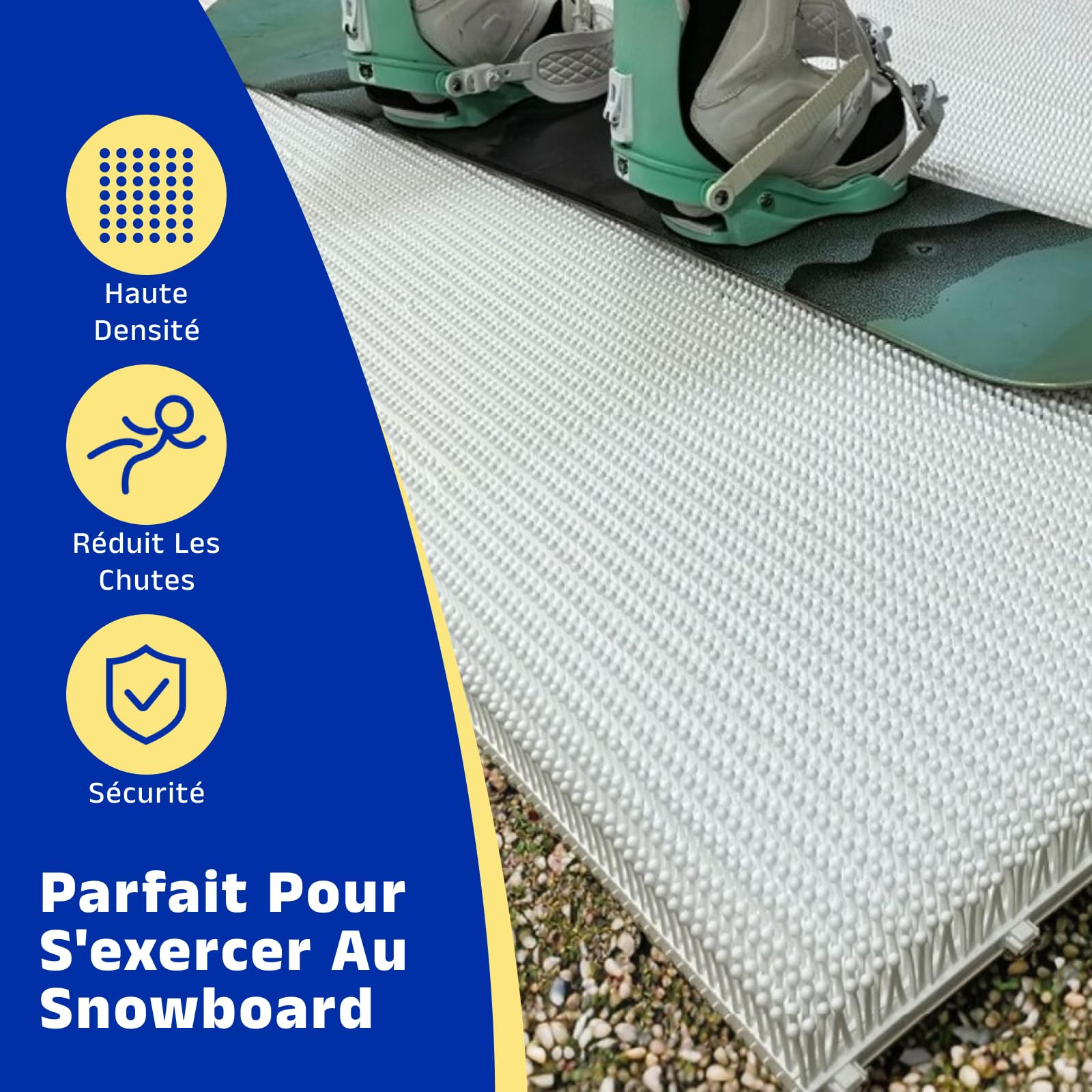 Tapis de Ski Intérieur, Tapis d‘entraînement de Ski à Domicile, Appareil Multifonction pour Simuler Le Ski sur Sol Sec, pour Entraînement et Pratique du Ski sans Neige