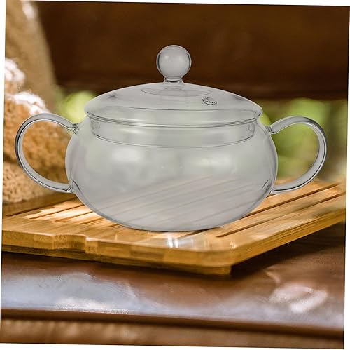 Miniatura 4 de Cabilock Sartén de vidrio para cocina, cuenco de vidrio transparente con doble asa de vidrio de borosilicato, cacerola antiadherente para cocina,