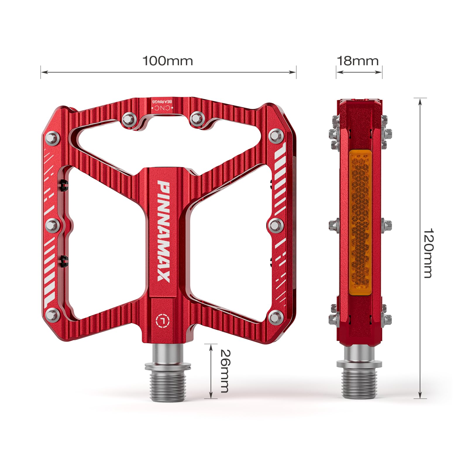 Pedały Rowerowe – Aluminium CNC, 9/16 cala, Platforma Antypoślizgowa, 3 Łożyska – Pedały do Rowerów Szosowych, MTB, E-Bike