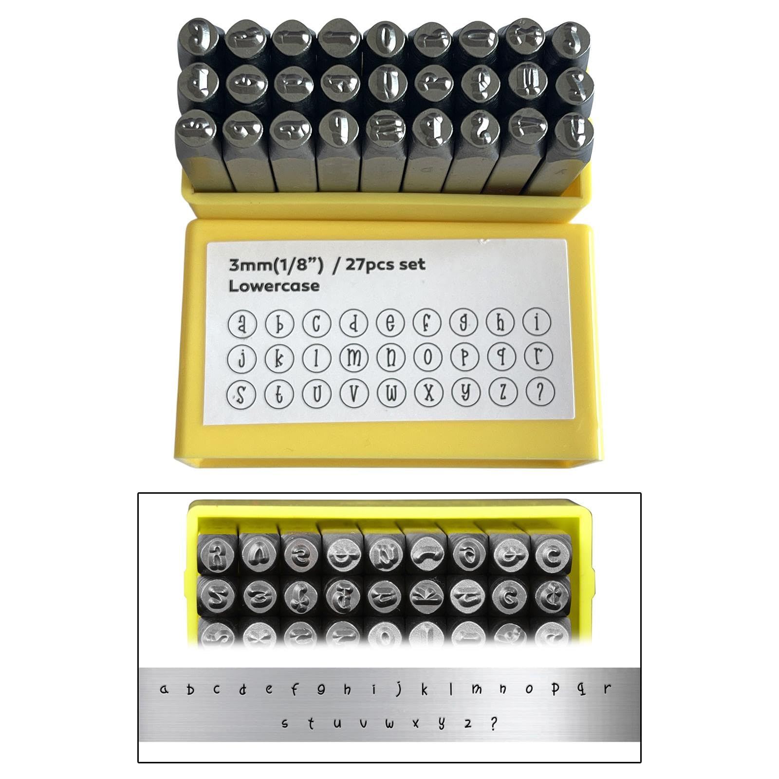 Kit di Punzonatura per Metalli per La Creazione di Gioielli con Timbri in Acciaio con Numeri E Lettere, Minuscolo