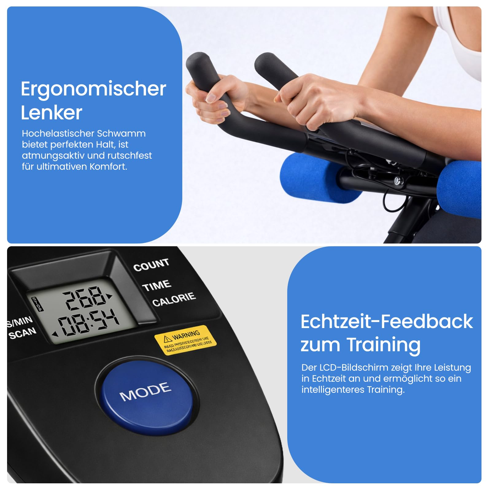 Ab Trainer Abdominal Muscle Machine Adjustable for Home Gym, Foldable And Space-Saving, Quiet Wheels, Knee And Elbow Pads