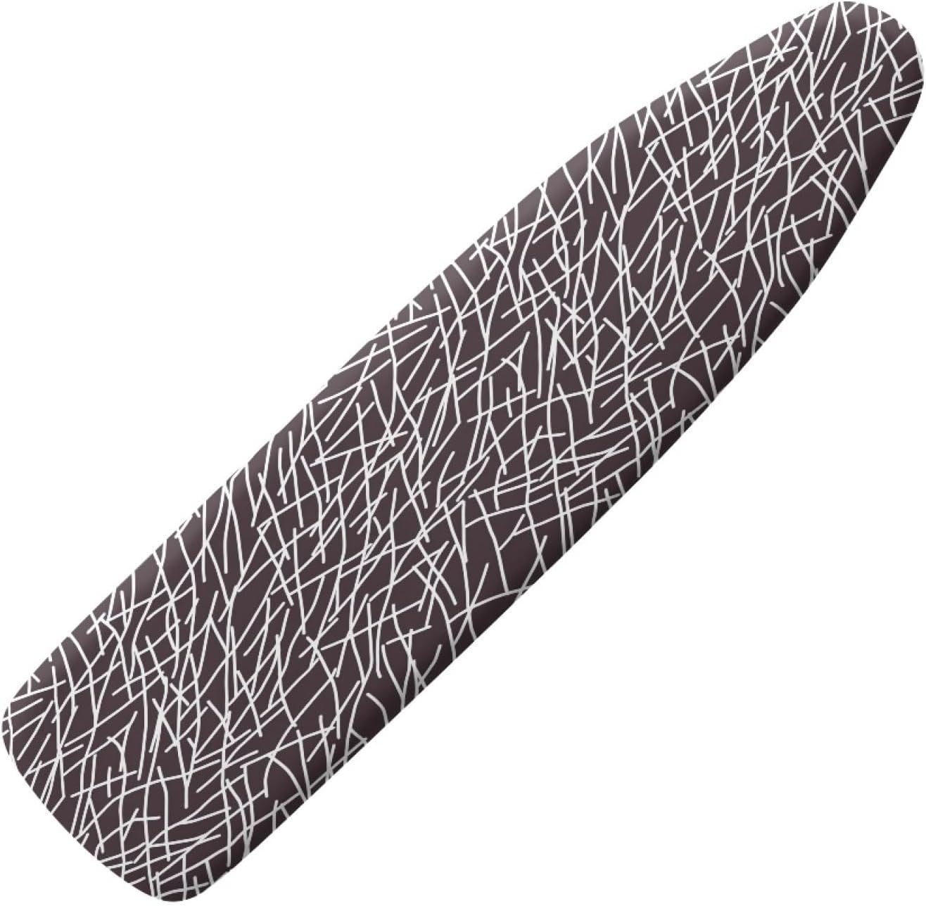 Ironing Board Cover 14x48 Dark Brown Line Oval Iron Board Cover with Padding Heat Reflective,Scorch Resistant Thick Padding,Snug Fit Non-Slip Nose Pocket Fastener Straps Elastic Edges