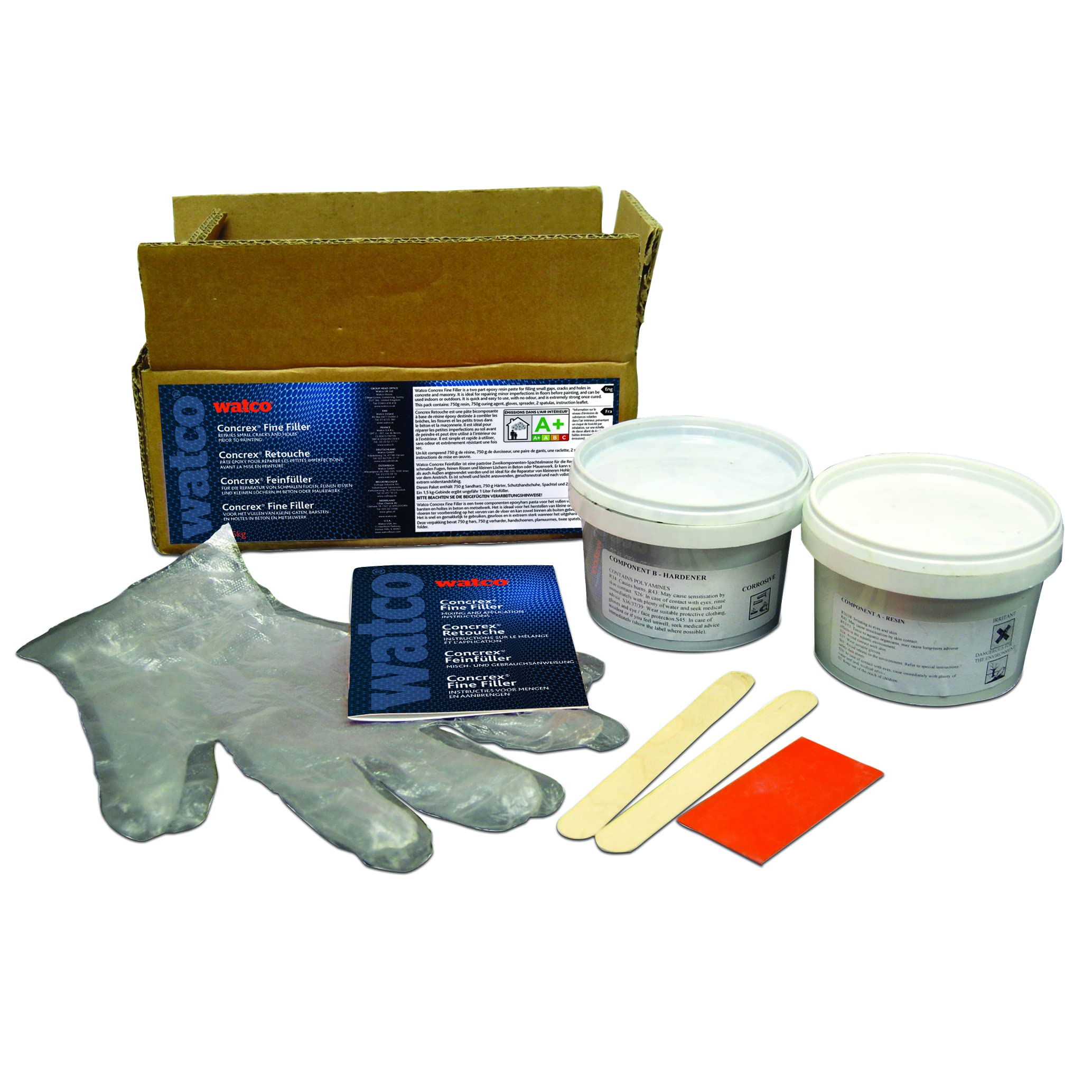 Watco Concrex® Fine Filler - Fine filler for repairing blemishes and bolt holes in concrete prior to painting - Multi-Purpose - Fast drying, permanent repairs