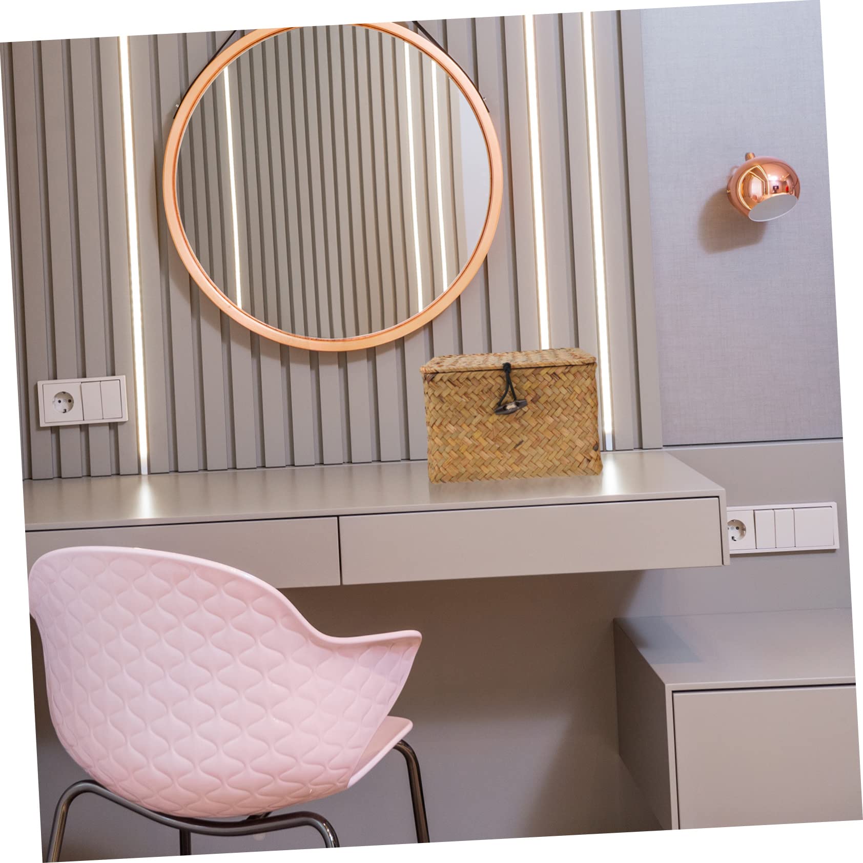 LABRIMP Scatola Quadrata Da 2 Pezzi Con Coperchio Contenitore Per Tè Cestino Di Paglia Organizer Scatola Decorativa Per La Casa