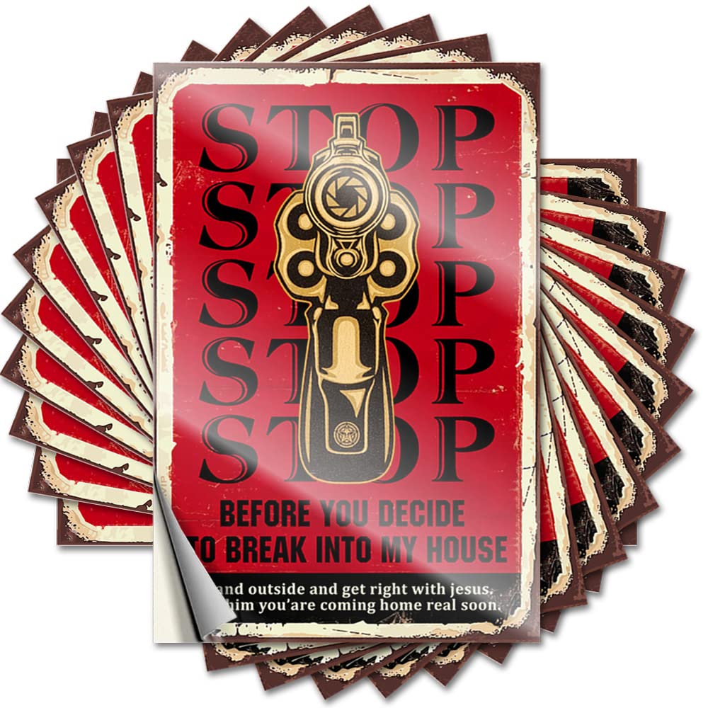 Lettering Sticker Cute Durable Vinyl - Stop Before You Decide to Break Into My House Cover for Math Use(8X12CM)