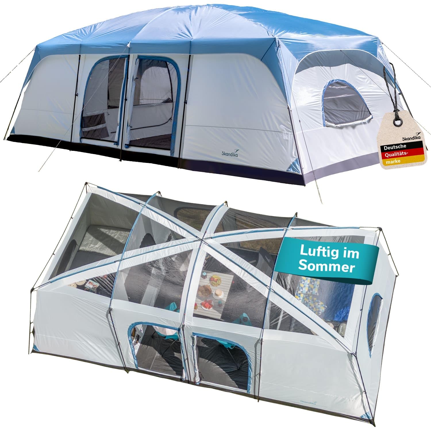 Skandika Tonsberg 10 People Camping Tent with Single Skin, Mesh