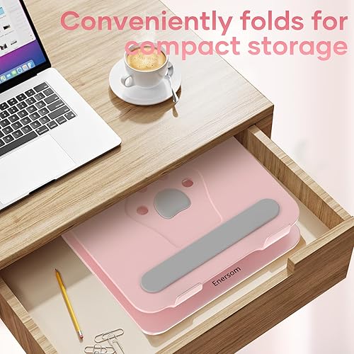 Miniatura 7 de Soporte portátil rosa para computadora de escritorio, soporte ergonómico plegable para MacBook Air Pro, Dell XPS, HP (11-17.3 pulgadas) todos los