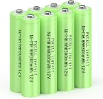 PKCELL Remboursé AAA Batterie,300mAh Batterie Ni-MH pour lampe solaire , batterie longue durée et précharge pour lampe de jardin solaire, lampes de poche, TV Télécommandes