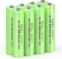 Vista 8 de PKCELL Paquete de 12 baterías AAA recargables, 1.2 V 300 mAh NiMH de alto rendimiento, baterías triple A de alto rendimiento, batería de larga