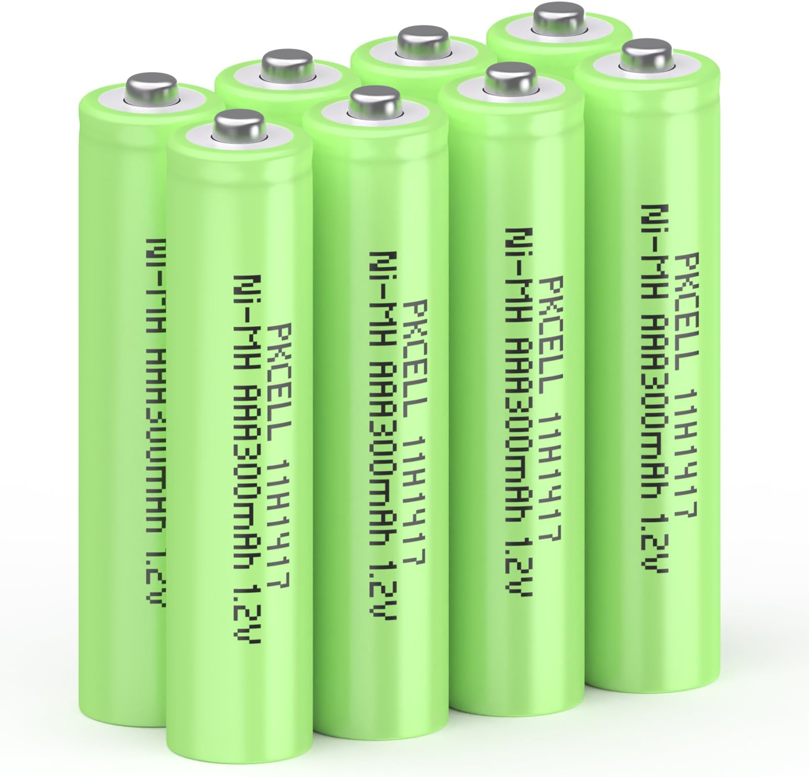 PKCELL 8 Pack Rechargeable AAA Batteries, 1.2V 300mAh NiMH High-Performance Triple A Batteries, Long-Lasting and Pre-Charged Battery for Garden Solar Light Lamp, Flashlights, TV Remotes