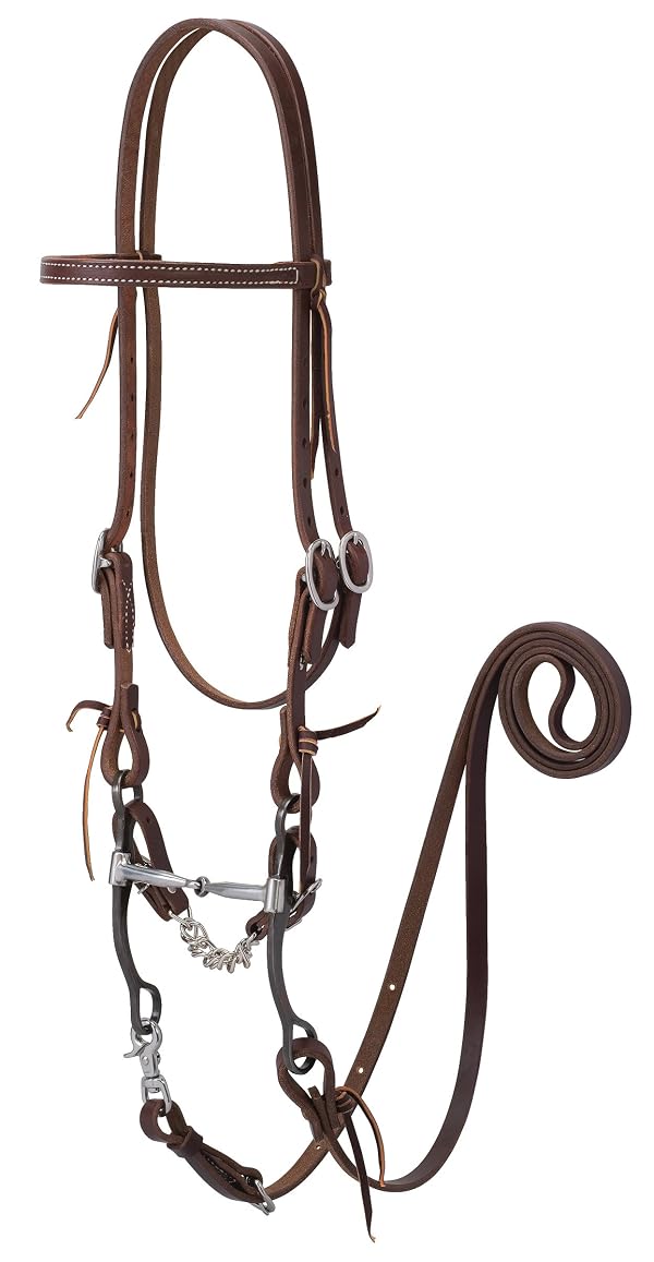 Weaver Leather Working Tack Bridle with Snaffle Mouth Bit, Golden Chestnut by Weaver Leather - Used condition - US$64.76