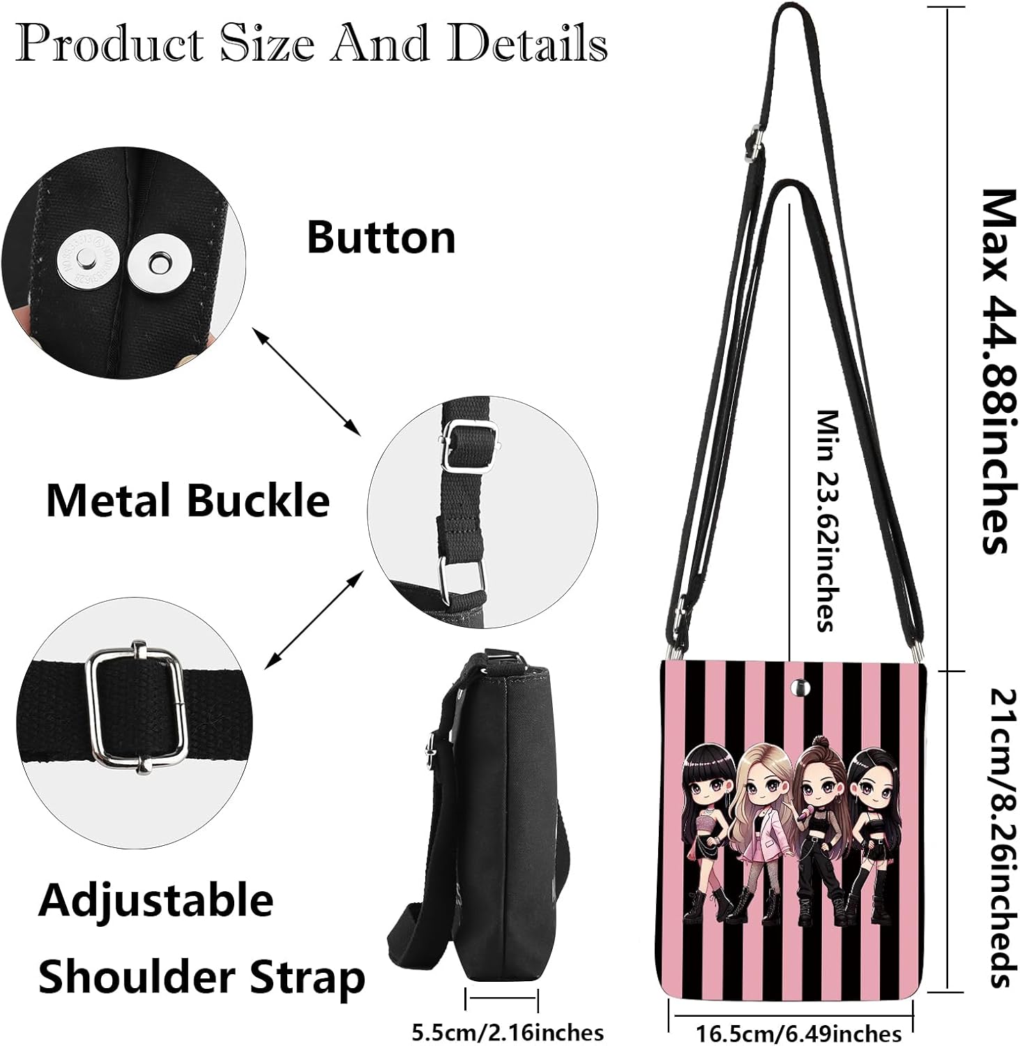 G2TUP Korean Queen Crossbody Bag Koreans Group Gifts Koreans Music Lover Gifts Korean Band Messenger Bag - Image 4