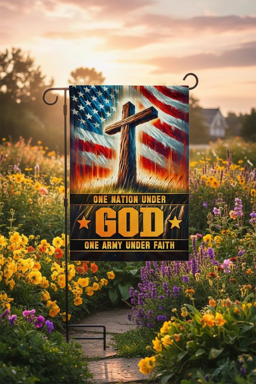 Christian Army Garden Flag 12x18 Inch - Double-Sided Cross & American Flag Design - All-Weather Outdoor for Military Families, Veterans & Faith-Based Homes - Image 6