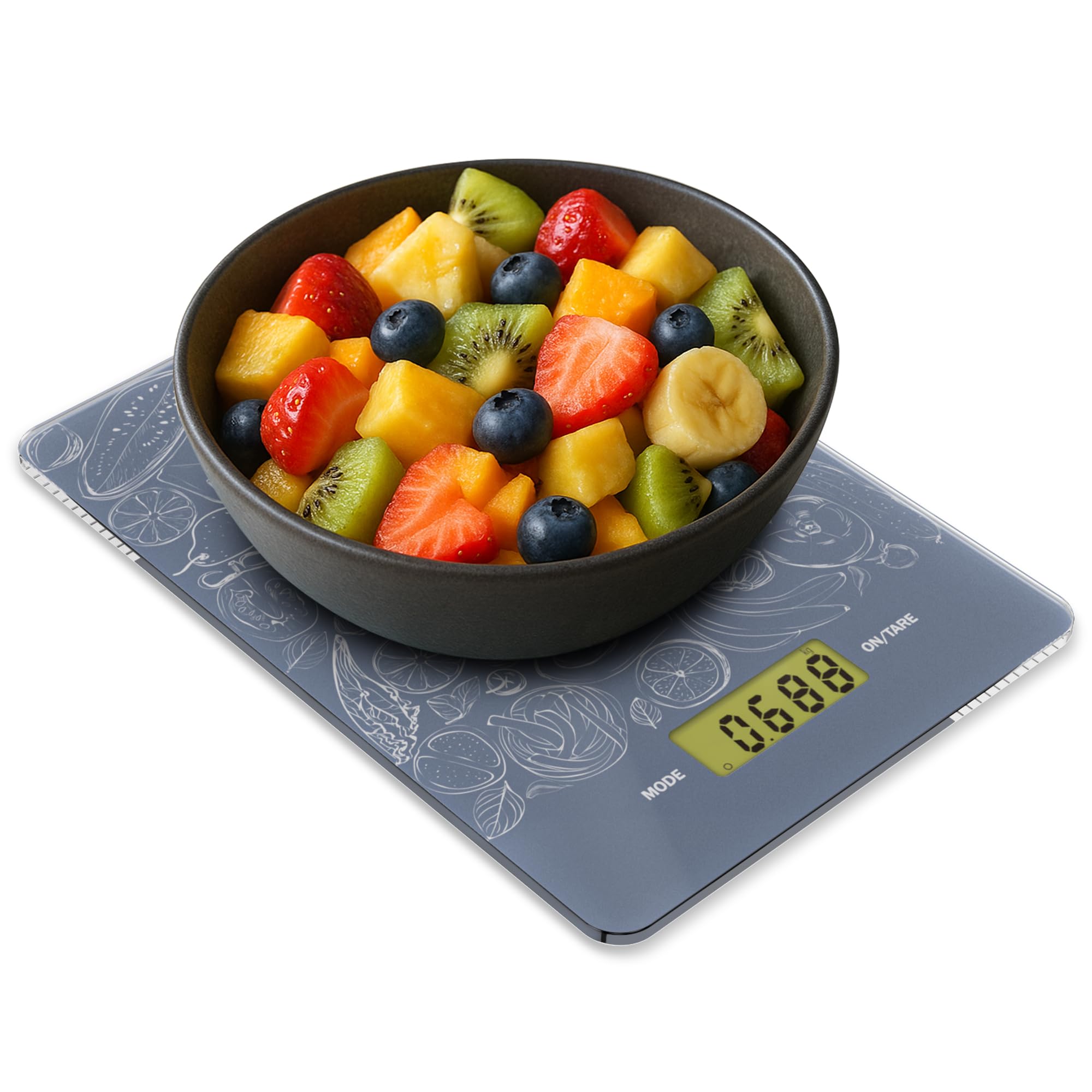 HOMEBASIC Digital Kitchen Weighing Scale 1g-5kg (5 Unit Modes~0.1g Accuracy) Glass Platform, LCD Display, Touch Button, Tare Function, Portable Weight Machine Food Scale for Cooking Baking Diet (GRAY)-image-14