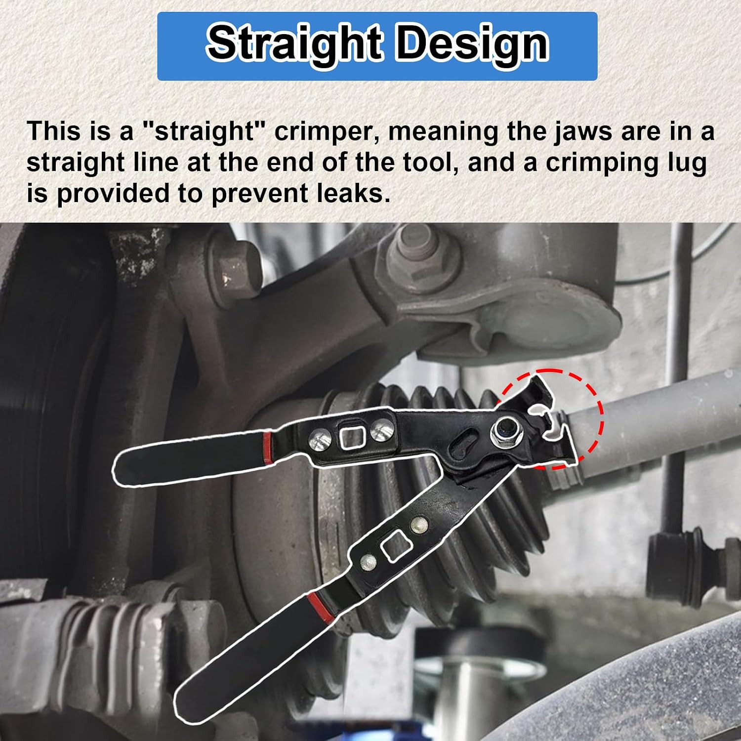 30800 CV Boot Clamp Pliers, 9 in Ear Type Joint Boot Tool, Universal Axle Clamp for Auto ATV Crimp or Remove, Used With Torque Wrench