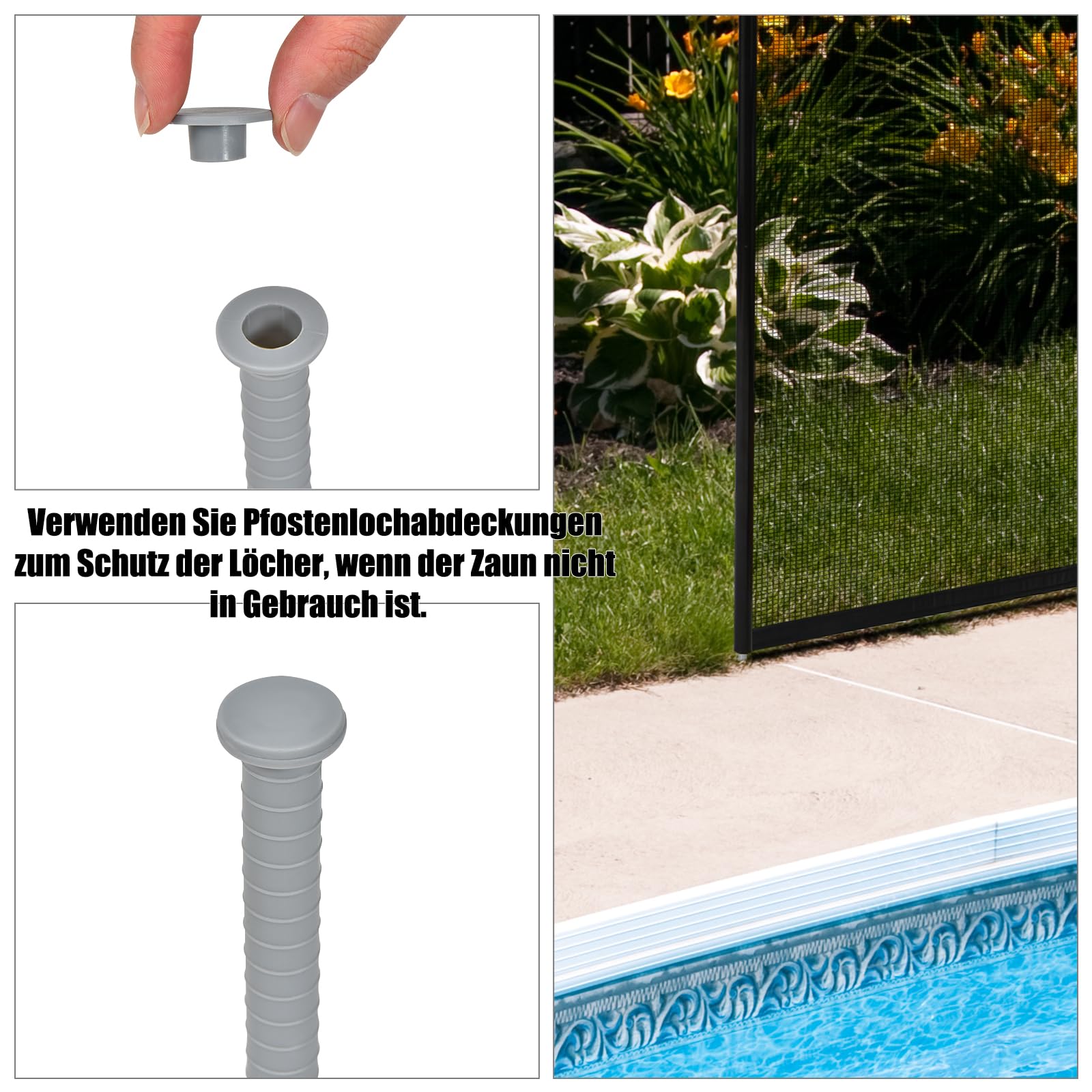 SOARS Poolzaun 360 x 125 cm, 4er Poolschutzzaun faltbar