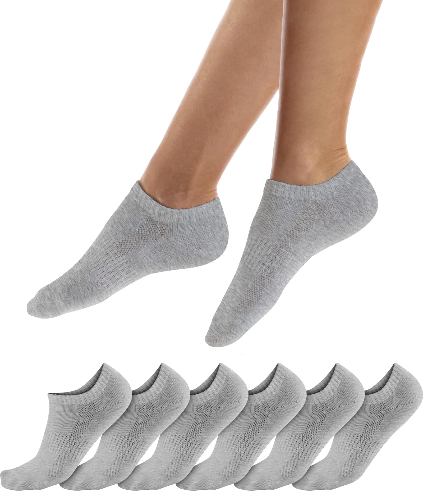 QINCAO Sneaker Socken Herren Damen 6/10 Paar, Kurze Halbsocken Baumwolle | Leicht, schweißabsorbierend & atmungsaktiv, bequem und rutschfest, perfekt für Jogging, für Fitness & Freizeitsport geeignet