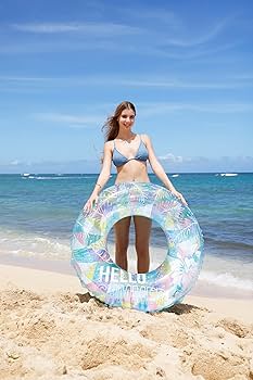 Amazon | イガラシ 110cm浮き輪 ハローサマーウキワ ロープ付き RLD