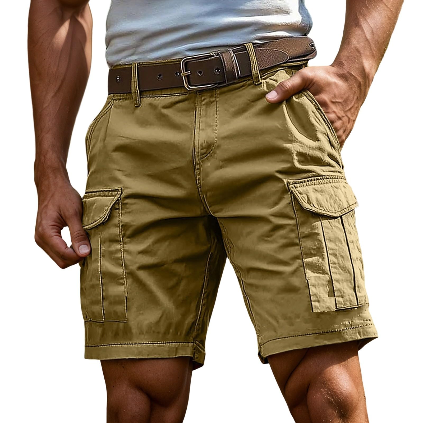 Pantalones Cortos Hombre Cargo Bermudas de Trabajo Deportivos Hombre Verano Cargo Cortos Casual Bermudas Shorts Running Deporte con Múltiples Bolsillos — view 14
