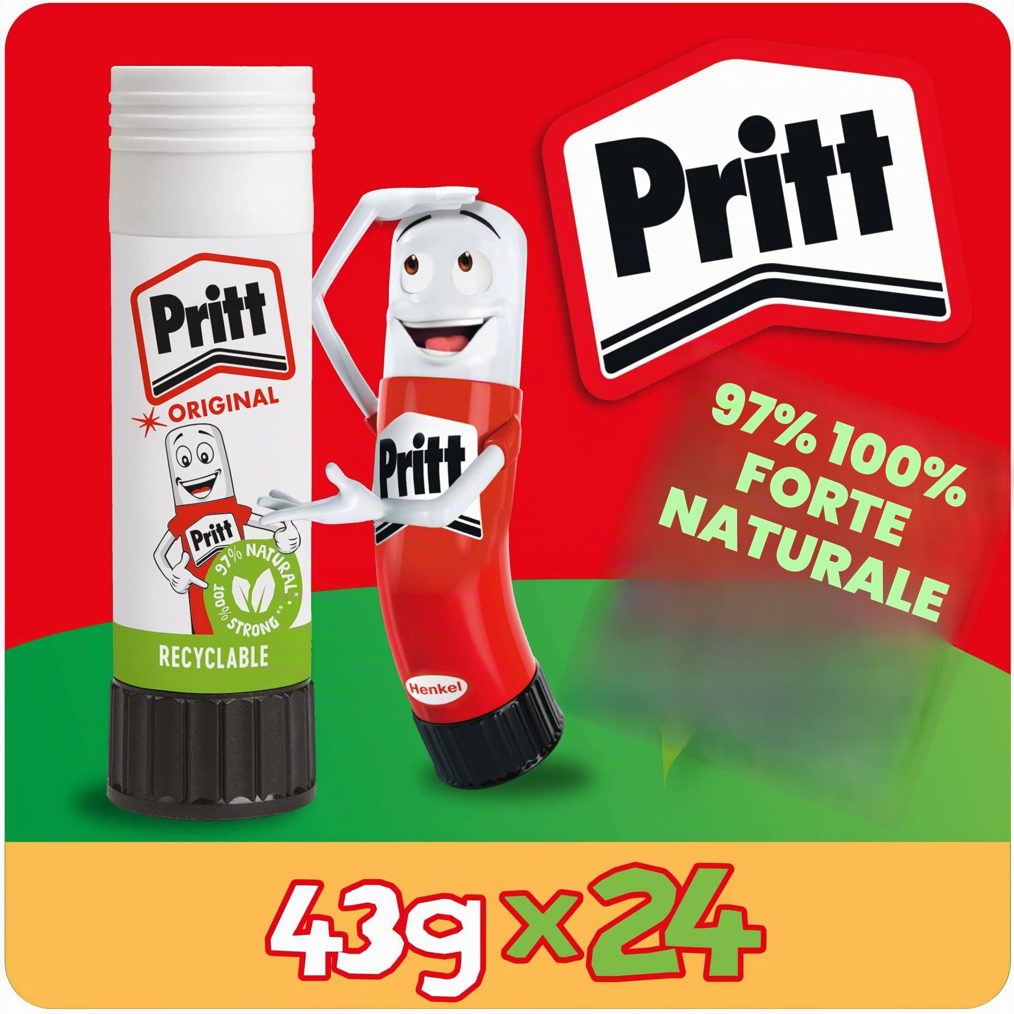 Pritt, colla stick, 43 g, confezione da 24 pezzi