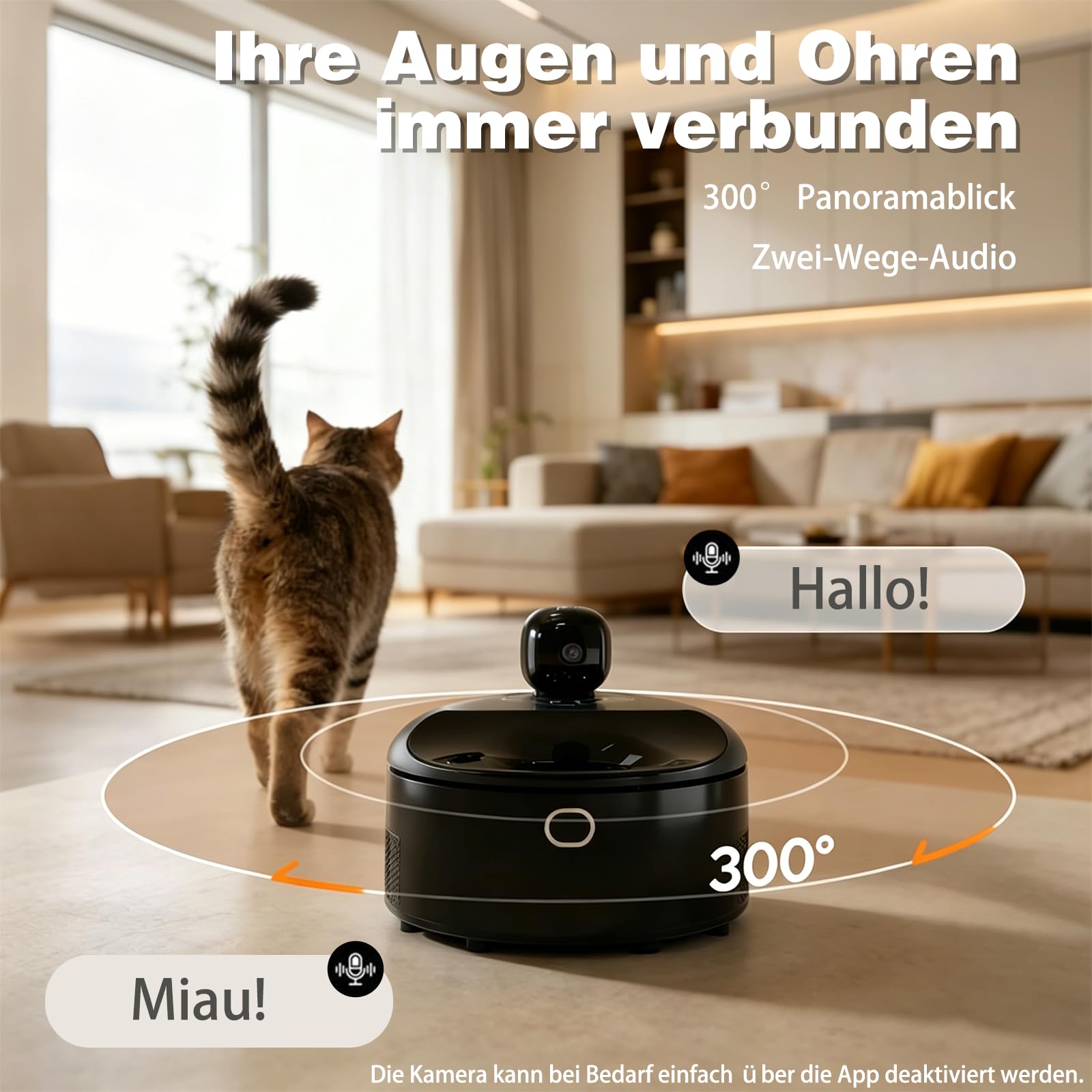 Automatischer Katzenfutterspender für Nassfutter, Überwachter 2-in-1 Kühlfutterautomat mit Halbleiterkühlung, App-gesteuert, Einfach zu Reinigen, 5 Frische Mahlzeiten (Weiß)