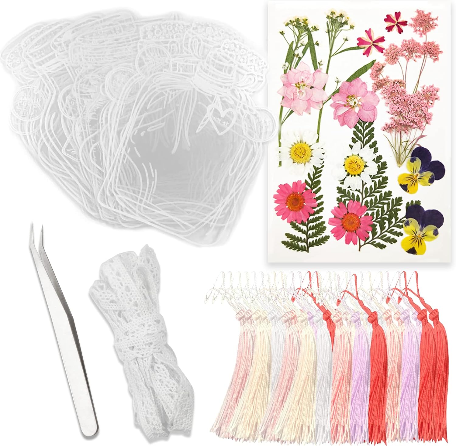 Dried Flower Bookmark, Acrylic Bookmark Blanks, Transparent