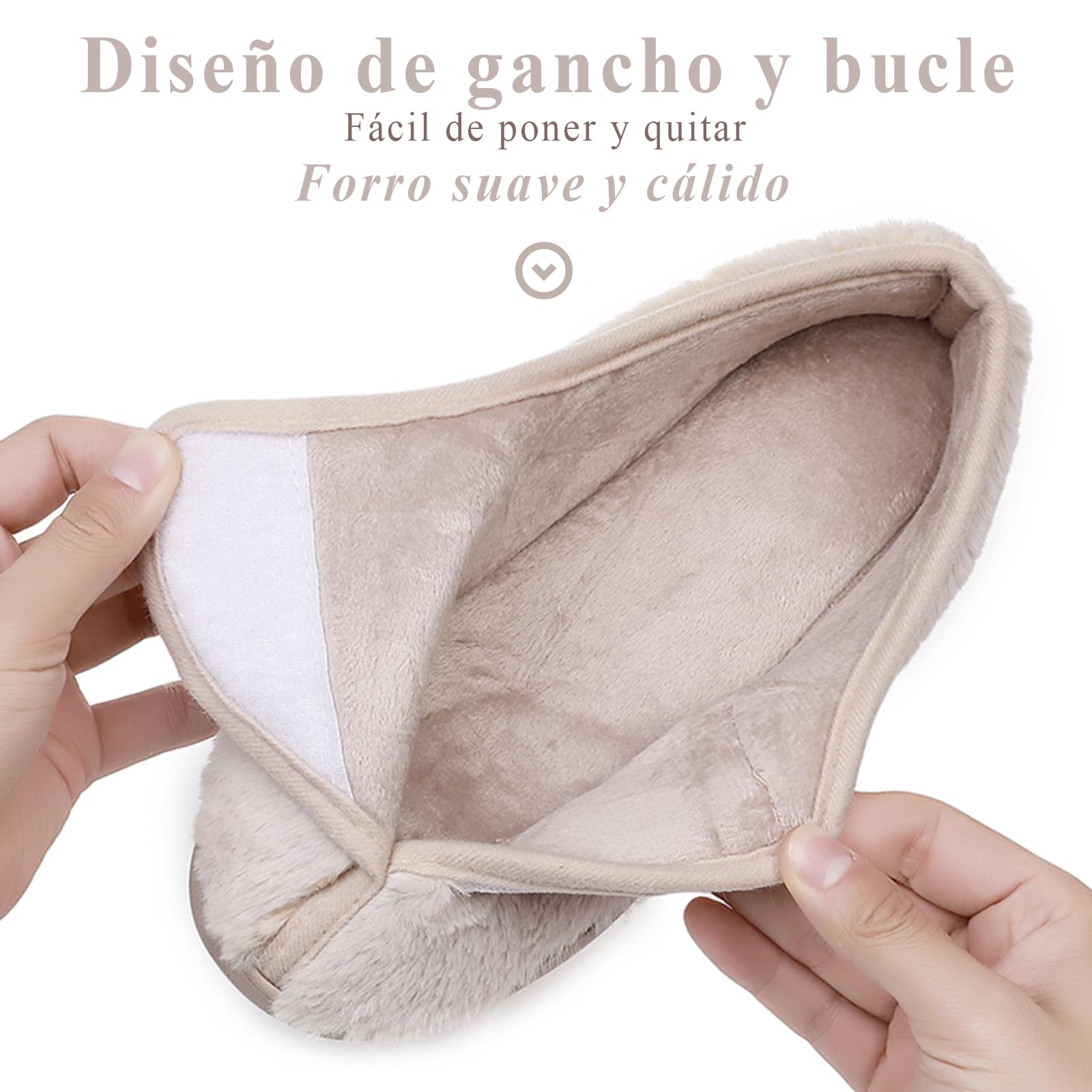 Git-up Zapatillas de Estar por Casa para Mujer Espuma de Memoria Antideslizante Invierno Cálido Cómodas Suave Algodón Pantuflas para Interiores y Exteriores Suela de goma