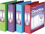 Cardinal 3 Les bagues, 2 Binder de pouce avec anneaux ronds, tient 475-Sheets, ClearVue Couvertures, Non-Stick, Sans PVC, Couleurs assorties, 4 Boîte (29311)