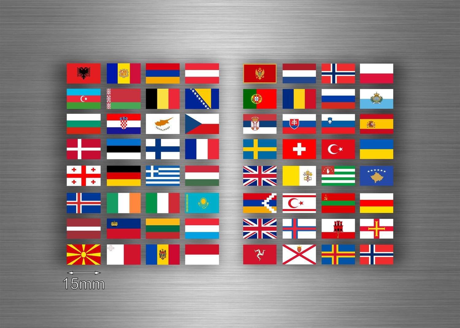 Akachafactory Sticker Sheet European Flag Country Storage Stamp
