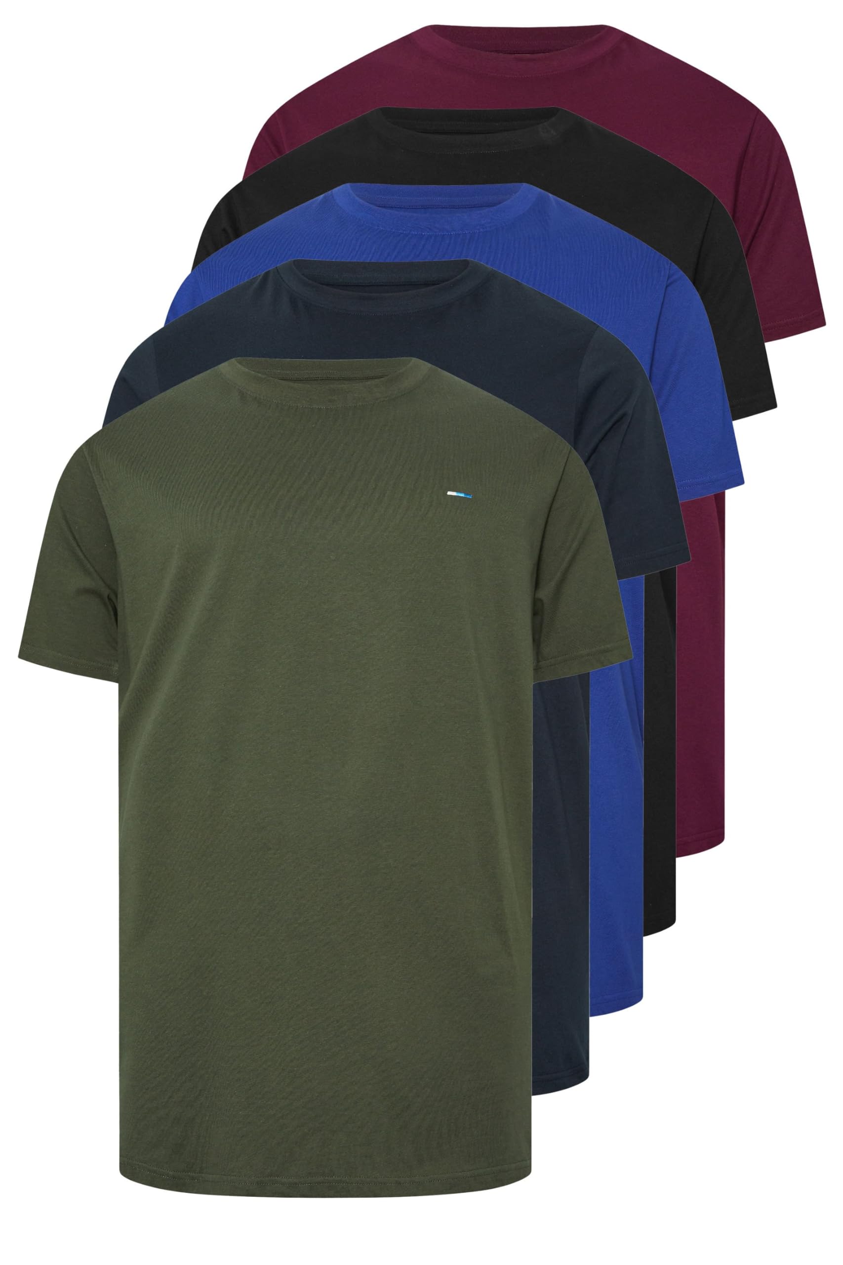 BadRhino 5 Pack Basic T-Shirt, Blue, Size L, Men