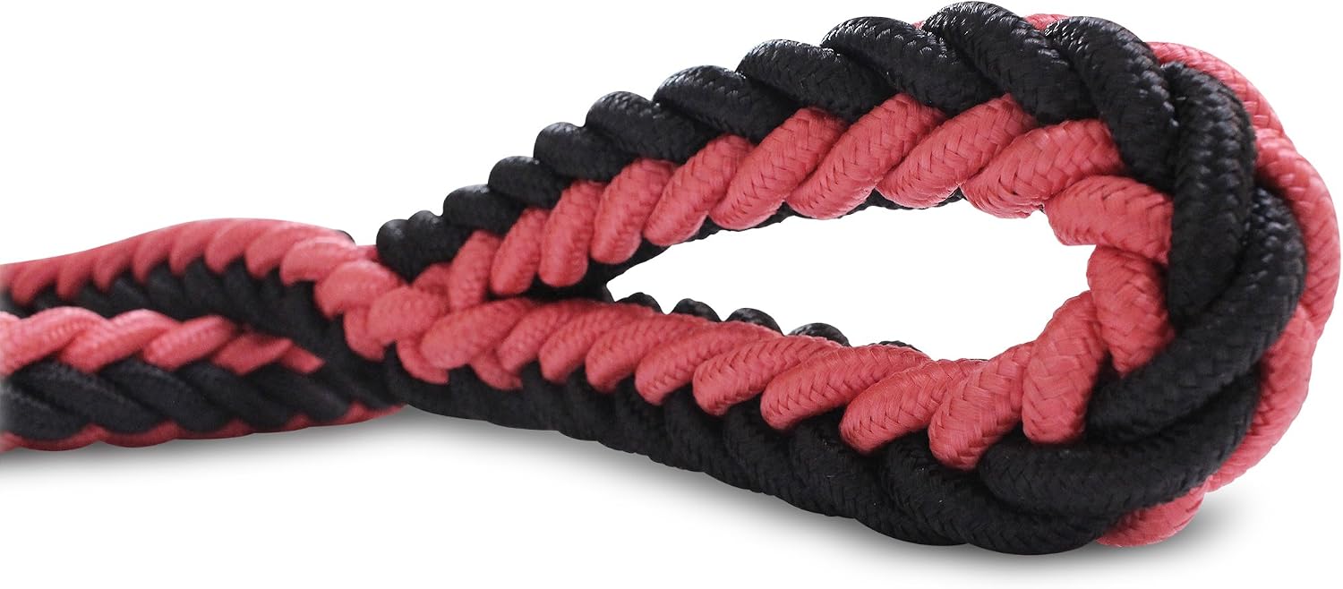 OLIVERY Heavy Duty Dog Martingale Braided Collar with Solid Hand Crafted Leash (Red, Large)