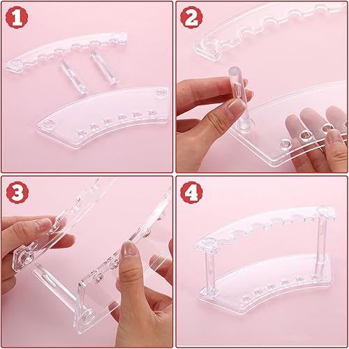 Miniatura 4 de Nodaaiie 12 soportes de exhibición de acrílico para bolígrafos, organizador transparente de 6 ranuras para brochas de maquillaje, bolígrafos de