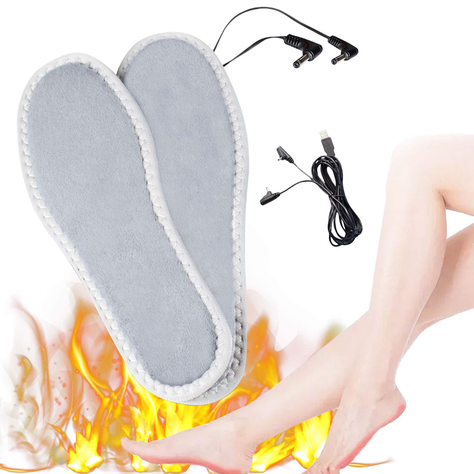 NANANA Solette Riscaldate, Solette Riscaldanti Ricaricabili USB, Scaldapiedi, Scaldapiedi Invernali, per Donne e Uomini, Soletta Scaldapiedi Impermeabile Riscaldata, Lavabile