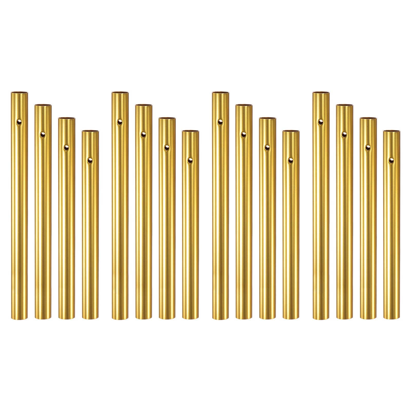 M METERXITY 16-Pack Wind Chime Tubes, 4 Sizes Aluminum Metal Wind Bell Empty Tubes for Outside/Adults Arts and Crafts/DIY [Gold]