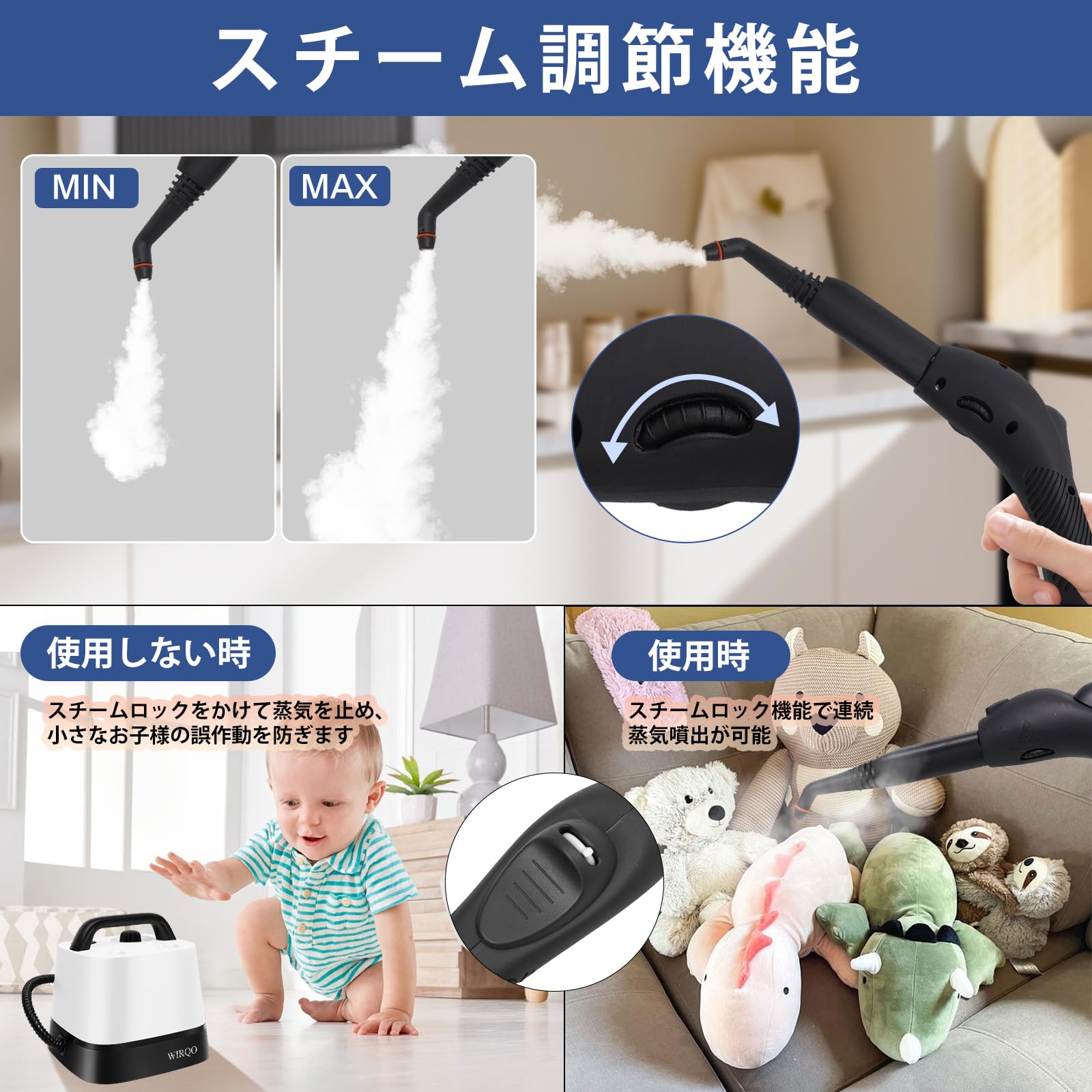 【スチームクリーナー】24個のアタッチメント付き 多目的スチームモップ 150℃ Amazon | 【スチームクリーナー】24個のアタッチメント付き 多目的