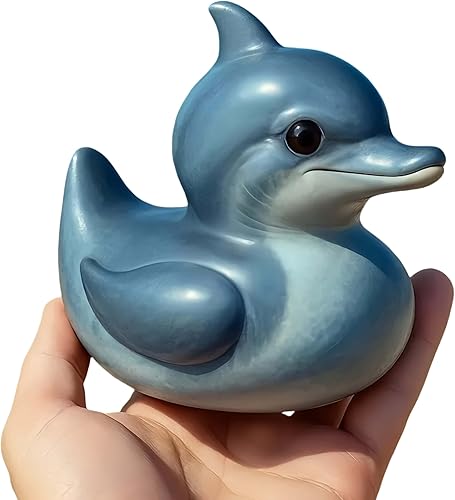 Miniatura 8 de Pato tortuga – Divertida figura de pato de animal, estatua caprichosa de patos, estatua coleccionable de criatura marina para el hogar, oficina