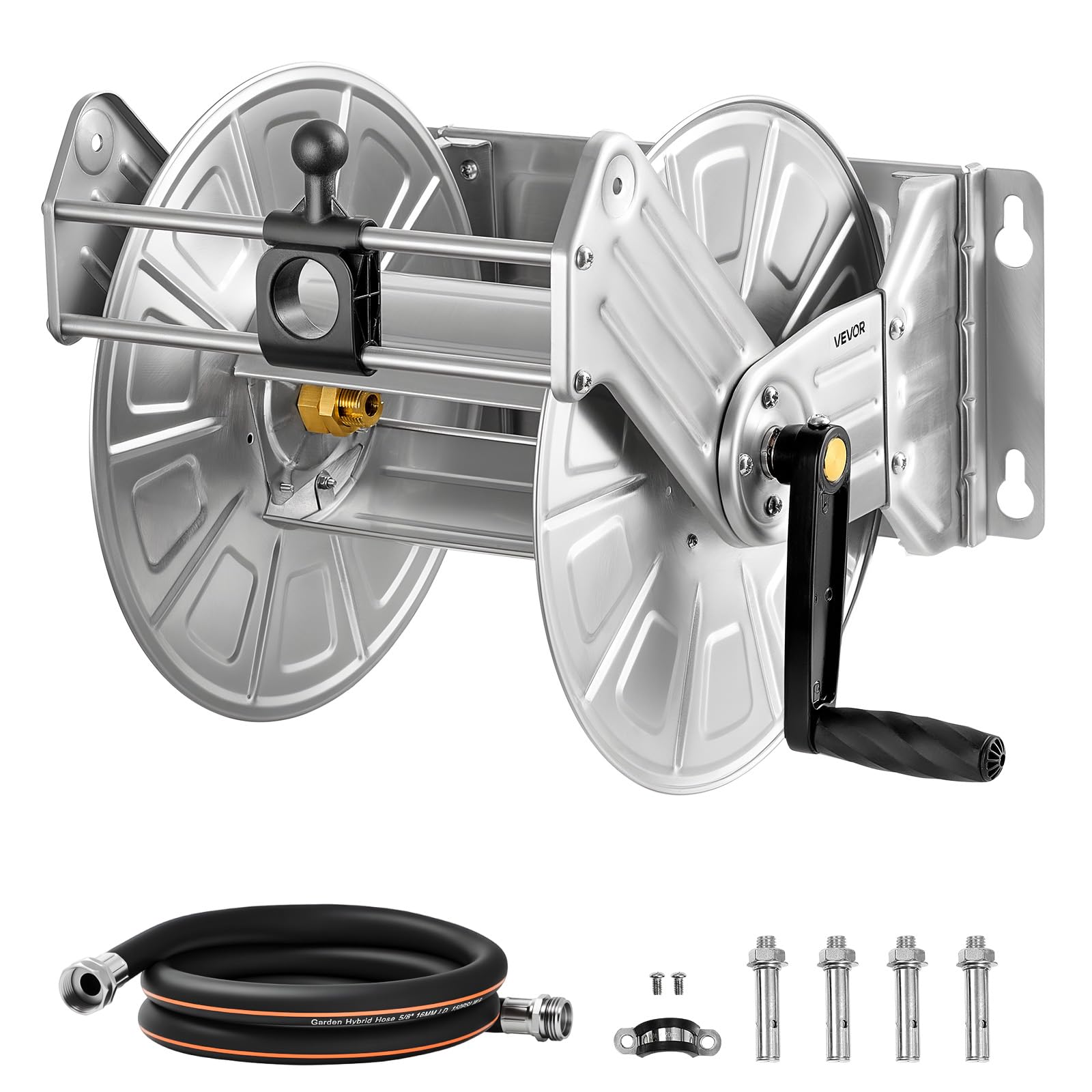 VEVOR Stainless Steel Wall Mounted Garden Hose Reel