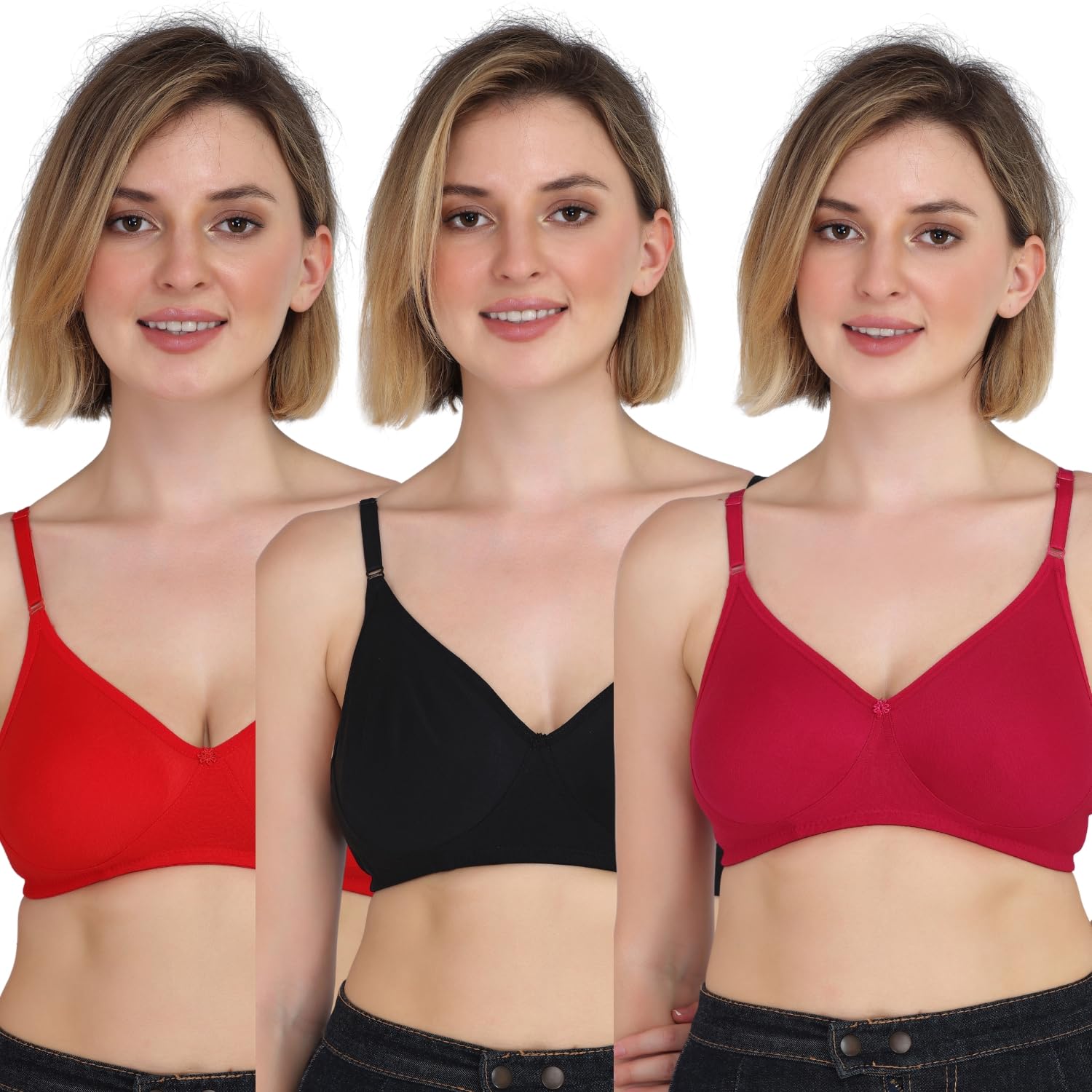 aimly Women's Cotton Non-Padded Non-Wired Molded Bra-picture-55
